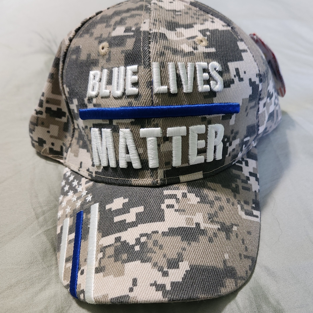 Camouflage Blue Lives Matter Cap